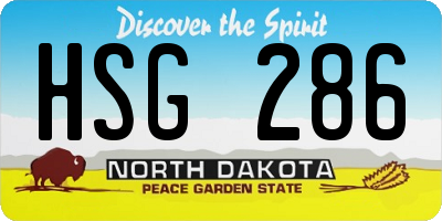 ND license plate HSG286