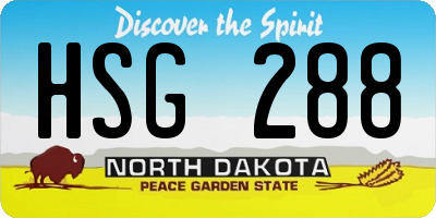 ND license plate HSG288