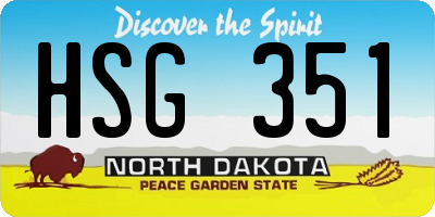 ND license plate HSG351