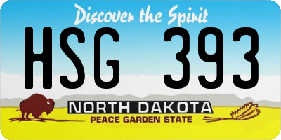 ND license plate HSG393