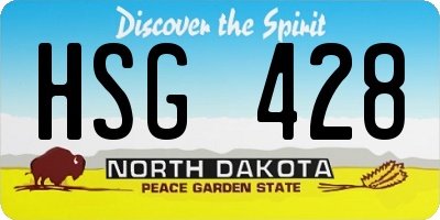 ND license plate HSG428