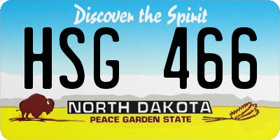 ND license plate HSG466