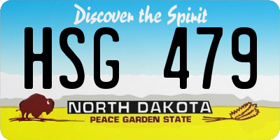 ND license plate HSG479