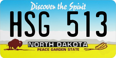 ND license plate HSG513