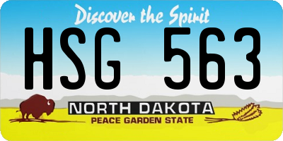 ND license plate HSG563