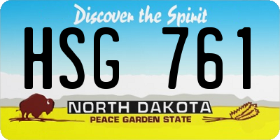 ND license plate HSG761