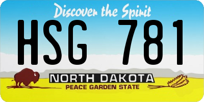 ND license plate HSG781