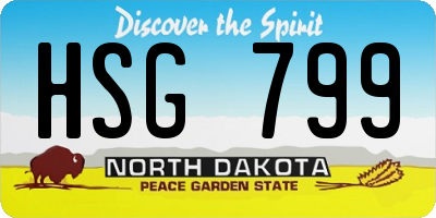 ND license plate HSG799