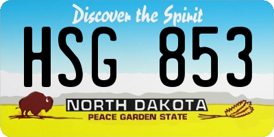 ND license plate HSG853