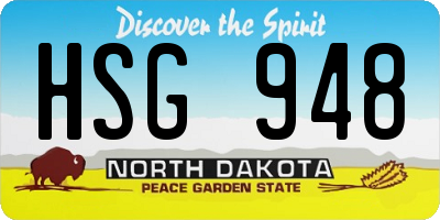 ND license plate HSG948