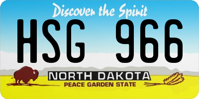 ND license plate HSG966