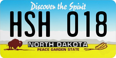 ND license plate HSH018