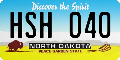 ND license plate HSH040