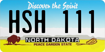 ND license plate HSH111