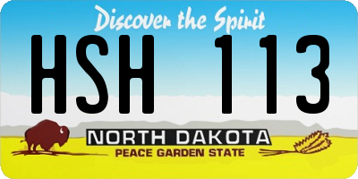 ND license plate HSH113