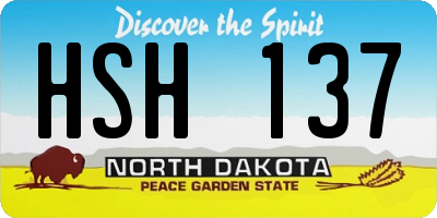 ND license plate HSH137