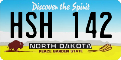 ND license plate HSH142