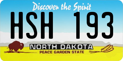 ND license plate HSH193