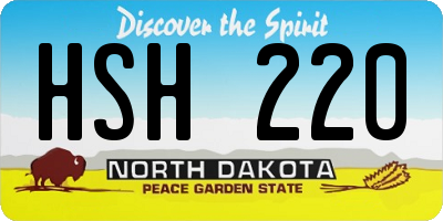 ND license plate HSH220