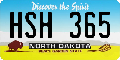 ND license plate HSH365