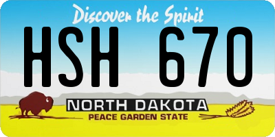 ND license plate HSH670