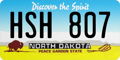 ND license plate HSH807