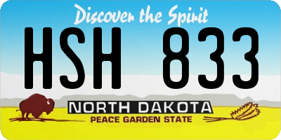ND license plate HSH833