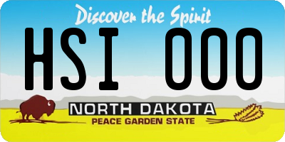 ND license plate HSI000