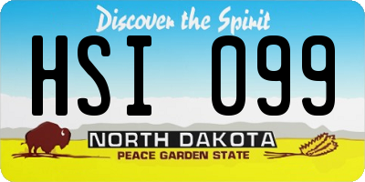 ND license plate HSI099