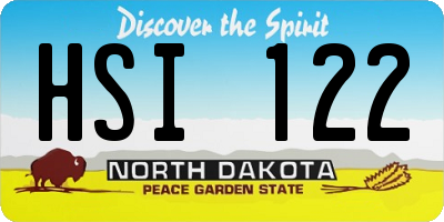 ND license plate HSI122