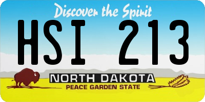 ND license plate HSI213