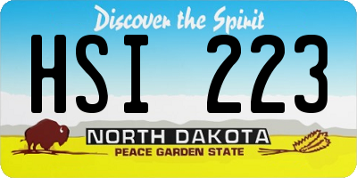 ND license plate HSI223