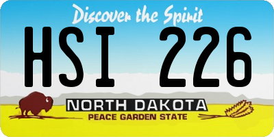 ND license plate HSI226