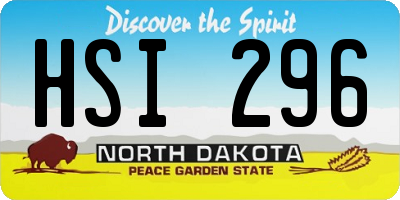 ND license plate HSI296