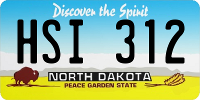ND license plate HSI312