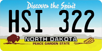 ND license plate HSI322