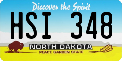 ND license plate HSI348