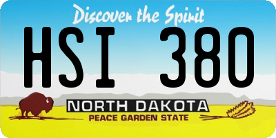 ND license plate HSI380