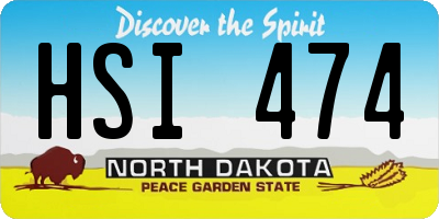 ND license plate HSI474