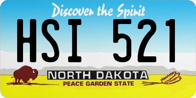 ND license plate HSI521