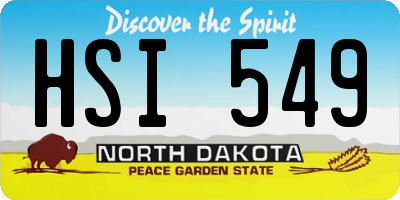 ND license plate HSI549
