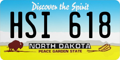 ND license plate HSI618