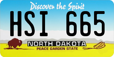 ND license plate HSI665