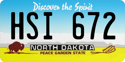 ND license plate HSI672