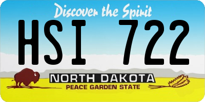 ND license plate HSI722