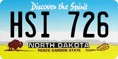 ND license plate HSI726