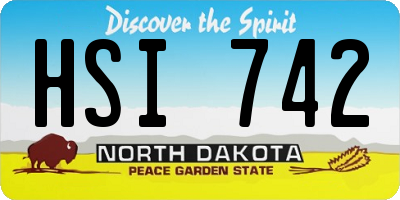 ND license plate HSI742