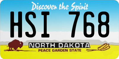 ND license plate HSI768