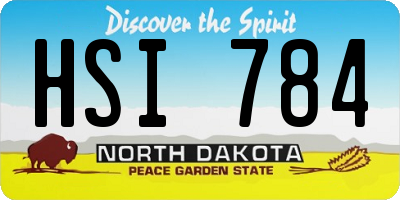 ND license plate HSI784