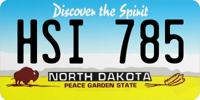ND license plate HSI785